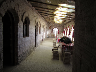 View down the west wing with bedrooms on the left.