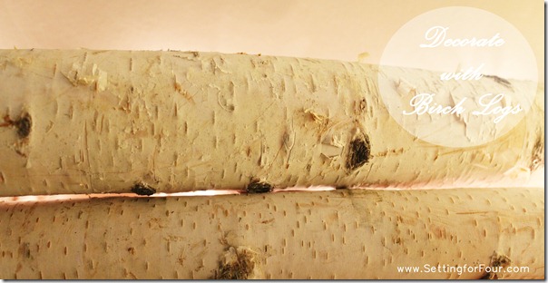 Birch Logs for Winter Decor from Setting for Four #birch #log #winter #decor