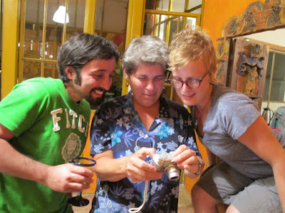 checking the photos