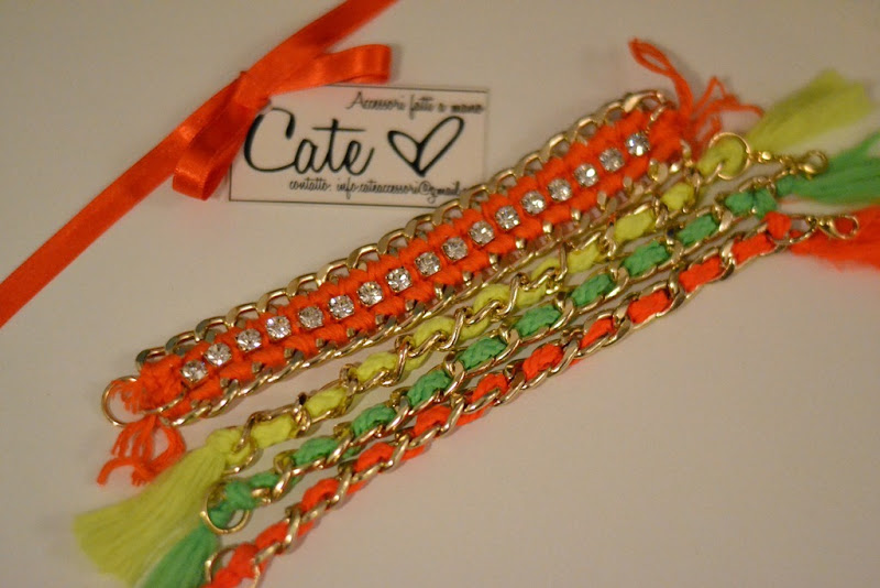 Bracelets, chains bracelets, gold bracelets, pastel, neon, handmade bracelets, handmade