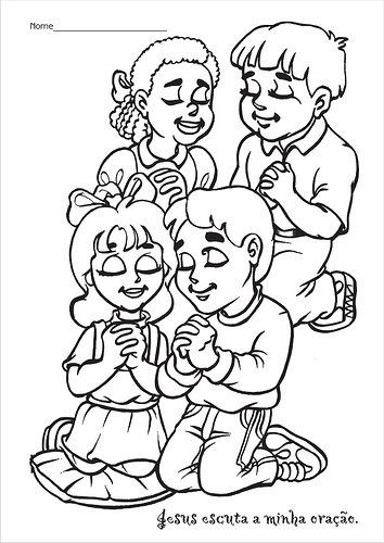 Una niña orando para colorear - Imagui