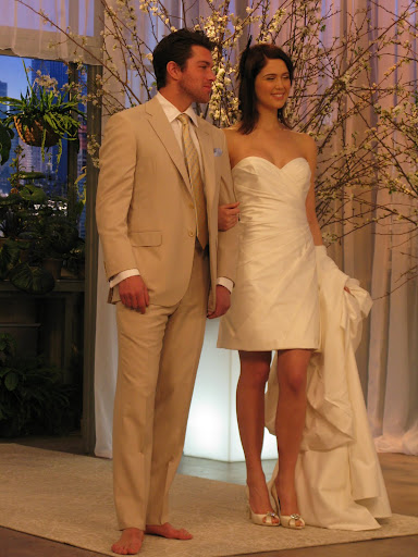 This Romona Keveza gown transforms into a shorter dress, perfect for a destination wedding or if you want to have a change of looks.
