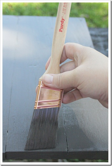 Painting with purdy paint brush