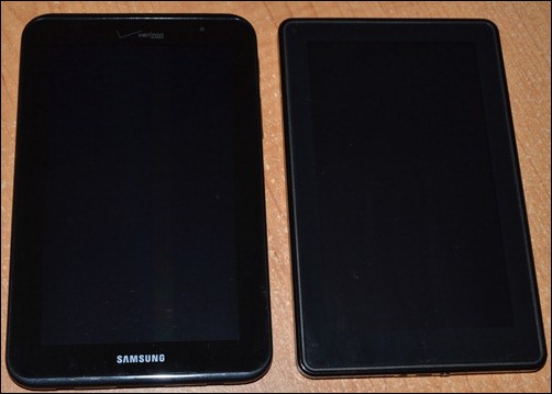 Samsung Galaxy Tab2 Kindle Fire faces