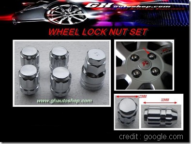 wheel lock nut