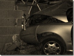 car in house
