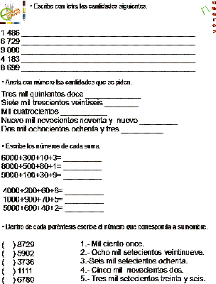 Tareas de numeros de cuatro cifras