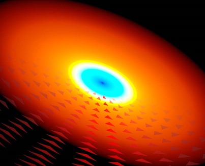 ilustração mostra o gás ao redor de buraco negro