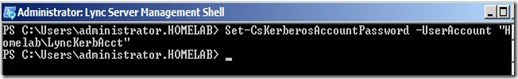 Lync Kerb - set password Lync Kerb - set password