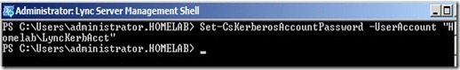 Lync Kerb - set password