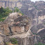 Close-up of Meteora monastery cable car and new step access.