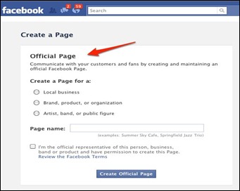 Create Facebook Page