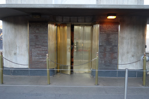 The entrance to the visitor's center had beautiful gilded doors.