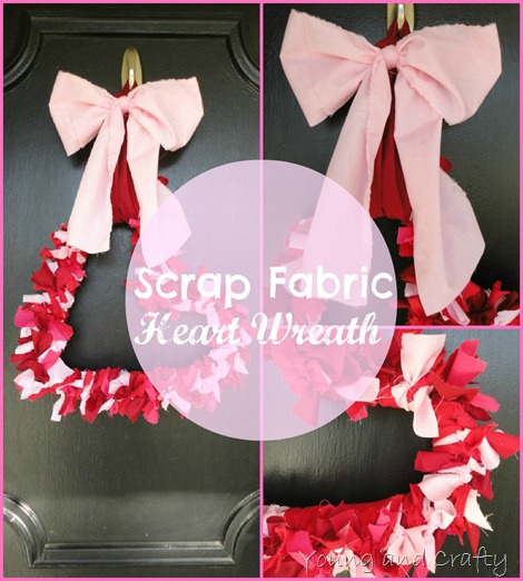 Scrap Fabric Heart Wreath