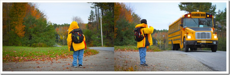 waiting for the school bus