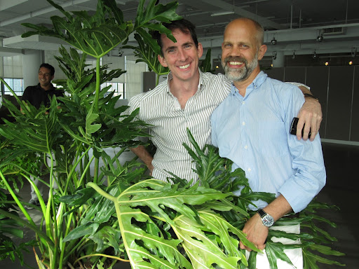 Martha Stewart Living's Deputy Garden Editor, Tony Bielaczyc, meets me at the far end of the office to check the delivery. Stylist Tom Borgese (in the back) also stops by since his plant expertise will come in handy, too.