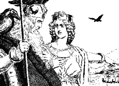 Frigga Advises Odin, Asatru Gods And Heroes