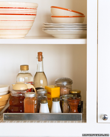 Pantry cabinets need their contents taken out periodically so shelves can be wiped down. It's also a good time to reorganize them and throw out expired items. Pantry cabinets need their contents taken out periodically so shelves can be wiped down. It's also a good time to reorganize them and throw out expired items.
