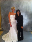 Here, the designer with one of her dresses.