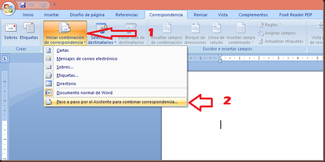 Resultado de imagen para correspondencia paso a paso en word