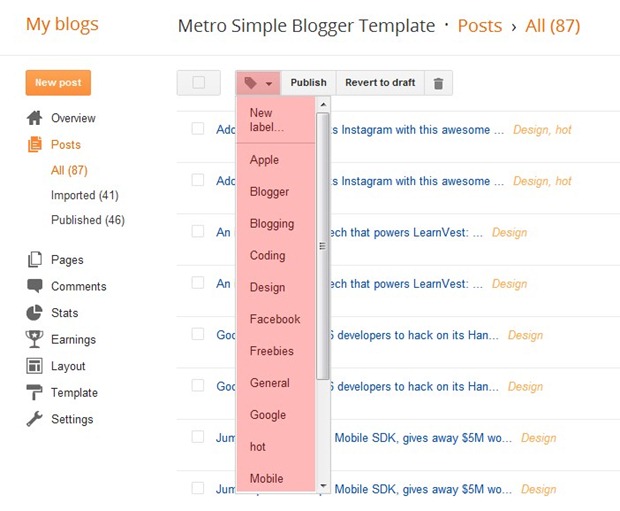 Blog thiết kế - hướng dẫn cách quản lý nhãn hiệu quả Sử dụng tính năng nhãn của Blogger