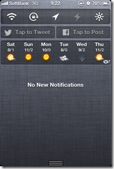 iOS notification center twitter and facebook