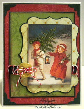 vintage christmas kids card 500