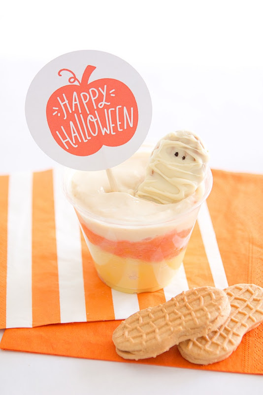 Candy Corn Pudding Parfait and Free Halloween Printable Candy Corn Pudding Parfait and Free Halloween Printable