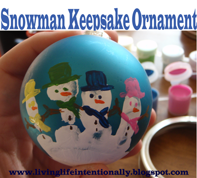 Snowman Hand Art Ball Ornament Snowman Hand Art Ball Ornament