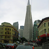 Transamerican Pyramid in Union Square, San Francisco (one of the first buildings built to be earthquake proof, sitting on underground rollers)