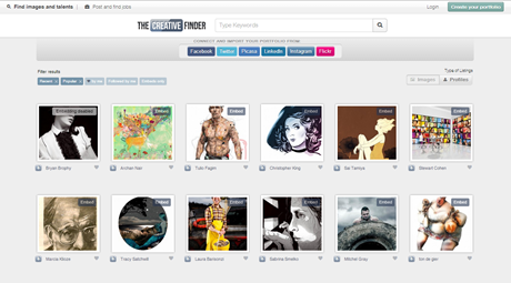 Página inicial de The Creative Finder Página inicial de The Creative Finder