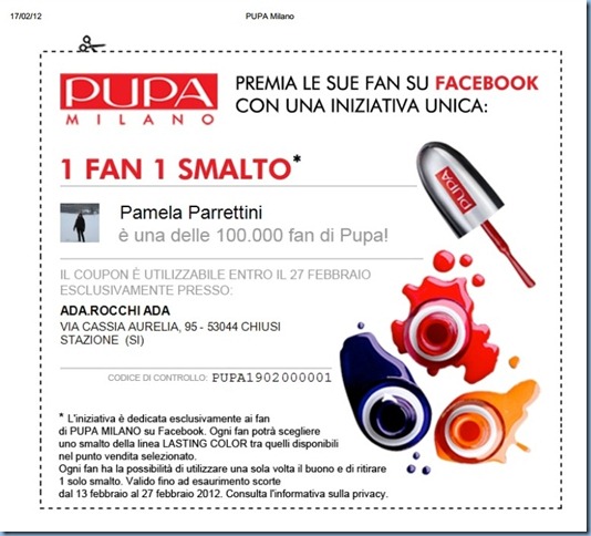 PUPA PROMOZIONE PUPA PROMOZIONE