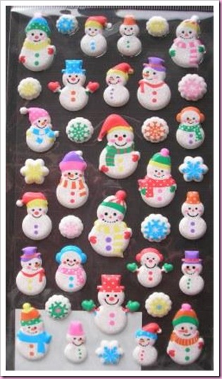 Accessorize Chrostmas Snowman Stickers