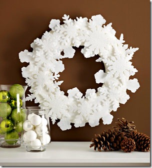 Winter wreath--white snowflake wreath