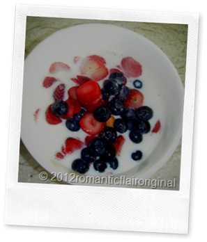 Berries & strawberries mixed with cereal