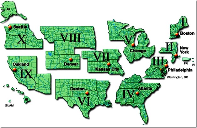 FEMA Regions Map FEMA Regions Map
