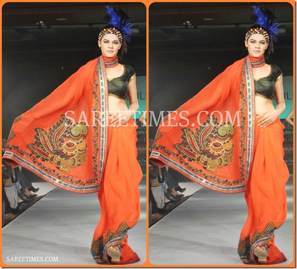 Orange_Designer_Printed_Saree