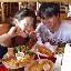 Bernadette and Anthony - These two didnt realize the big portions in Texas at this place called the Chicken Oil Company. Bernadette and Anthony - These two didnt realize the big portions in Texas at this place called the Chicken Oil Company.