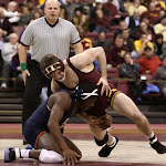 133: #14 Daryl Thomas (Illinois) maj dec #6 Chris Dardanes (Minnesota) 17-8. Photo by Mark Beshey.