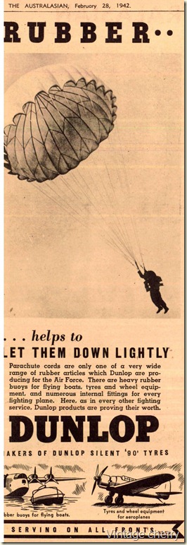 Dunlop rubber ad 1942 Dunlop rubber ad 1942