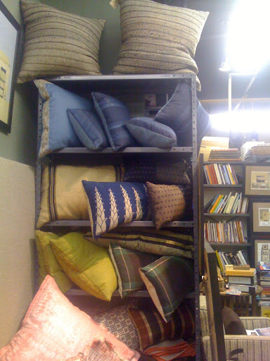 Stephen Miller Seigel creates custom-made pillows, and he always has a lovely selection in-store.