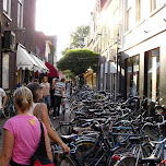 narrow streets in haarlem in Haarlem, Netherlands 
