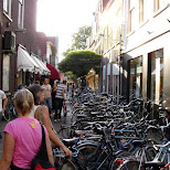 narrow streets in haarlem in Haarlem, Noord Holland, Netherlands