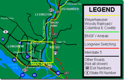 Map of Kelso & Longview, Washington