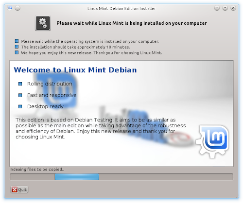 LMDE KDE UP5 - nuovo slide dell'installer
