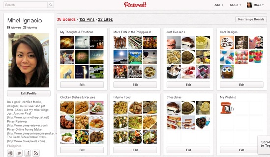 My Pinterest page My Pinterest page