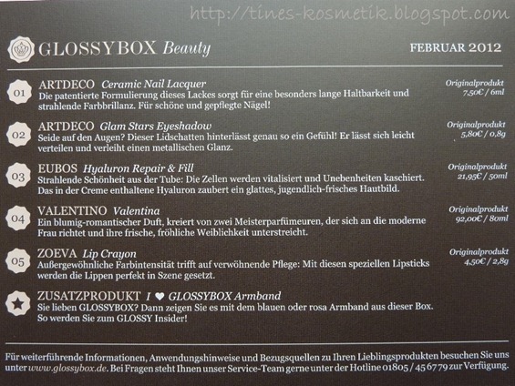 Glossybox Februar 2012c Glossybox Februar 2012c