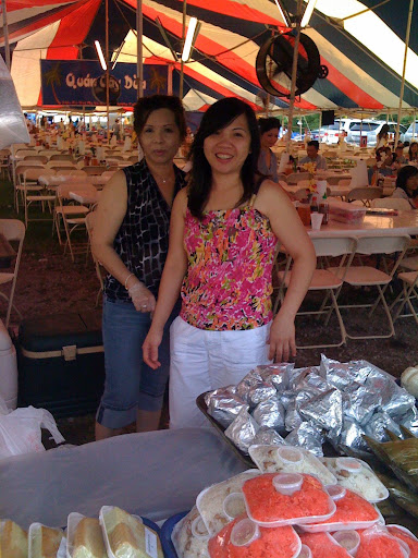 Selling traditional Vietnamese food at Marian Days.
