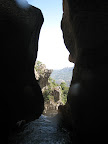 Le d&eacute;part du rappelde 60m, et vue sur le Golphe de Portoveccio.