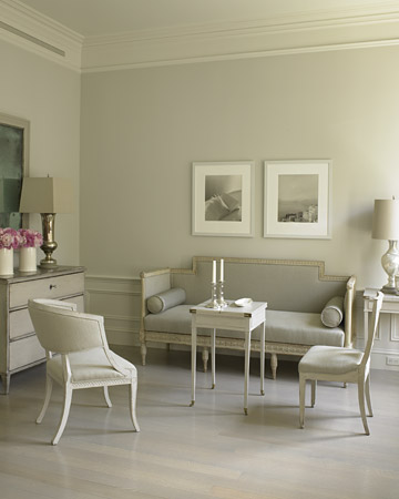 Groupings of furniture provide for conversation spaces. Here, the settee, chest, and rounded-back chair are Swedish antiques. Groupings of furniture provide for conversation spaces. Here, the settee, chest, and rounded-back chair are Swedish antiques.